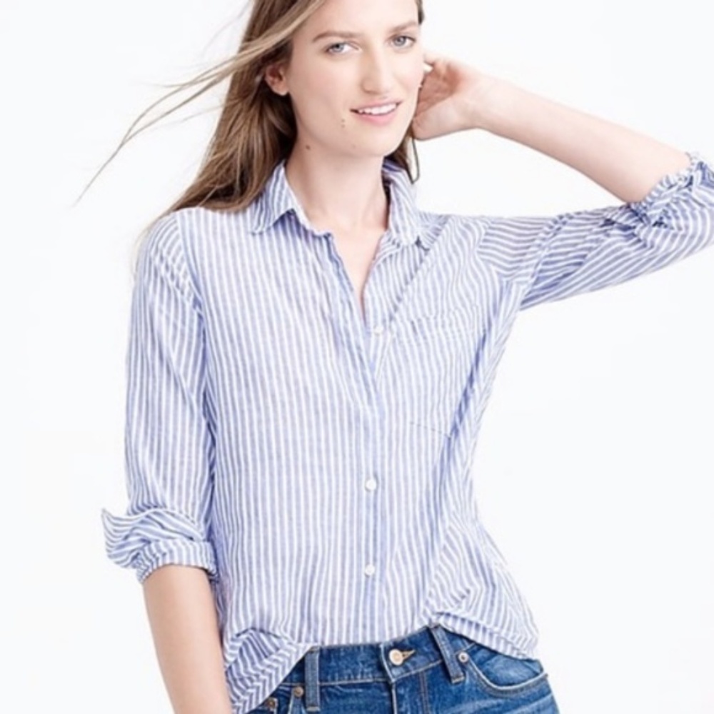 J.Crew striped boy fit button down
